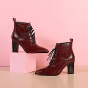 Lace up Burgundy Leather Boots