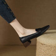 Heeled Penny Loafers Black
