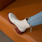 Platform White Block Heel Boots
