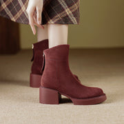 Platform Wool Lined Boots Brown
