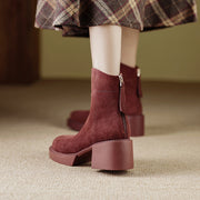Platform Wool Lined Boots Brown