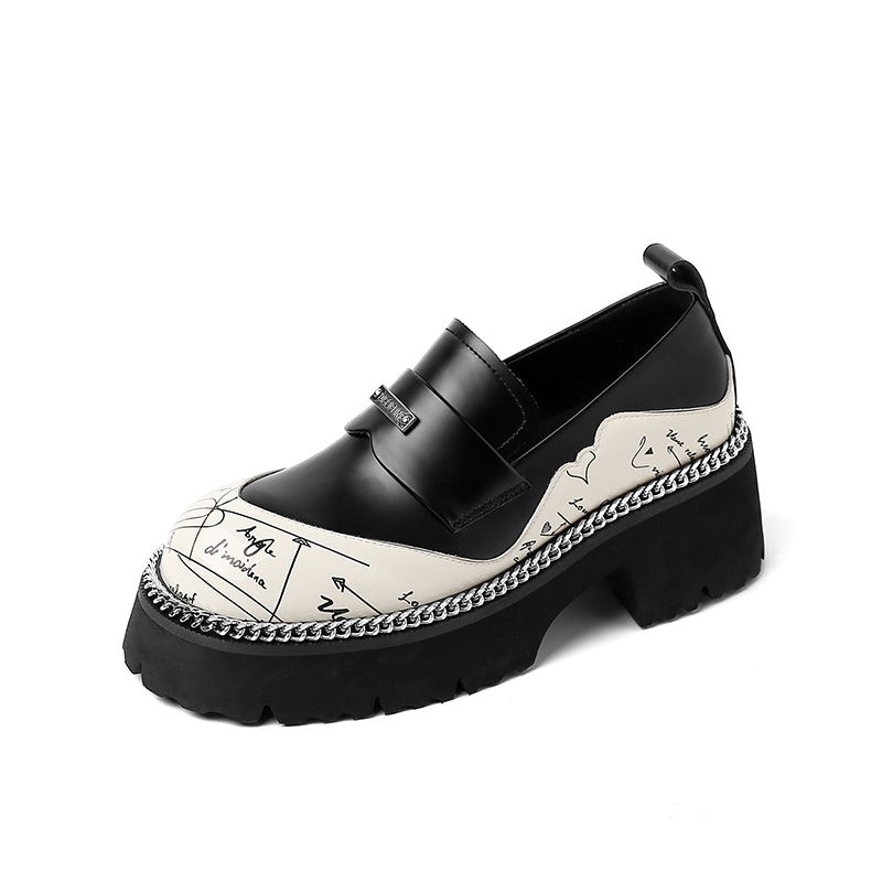 Platform Womens Loafers with Chain