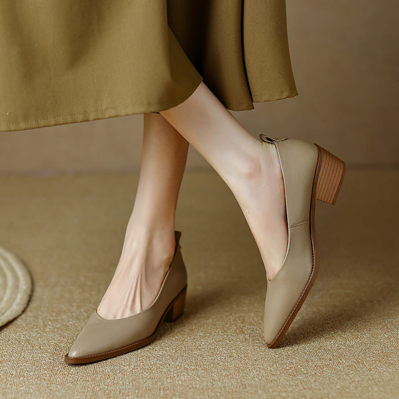 Nude Pointed Toe Pumps