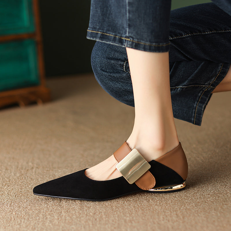 Pointed Toe Flat Mary Jane Shoes