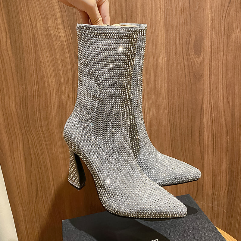 Silver 2025 studded boots