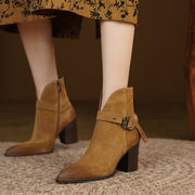 Suede Western V Cut Boots