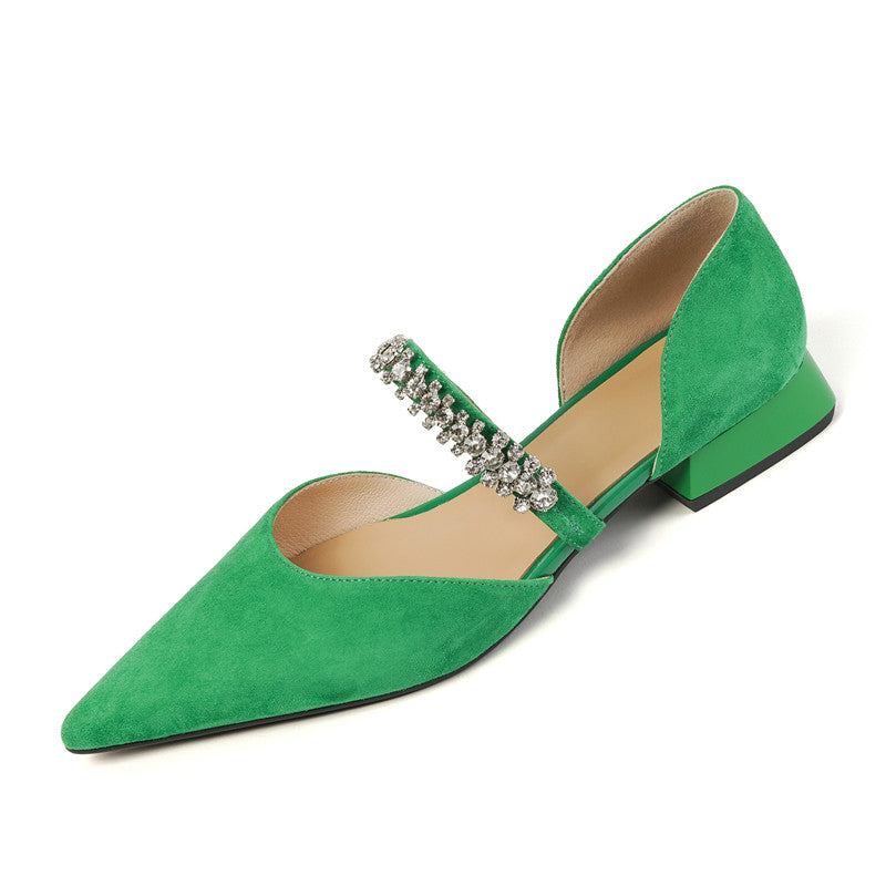 Dalilah Handmade Suede Pointy Toe Flats