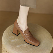 Brown Heeled Loafers