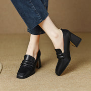 Black Heeled Loafers