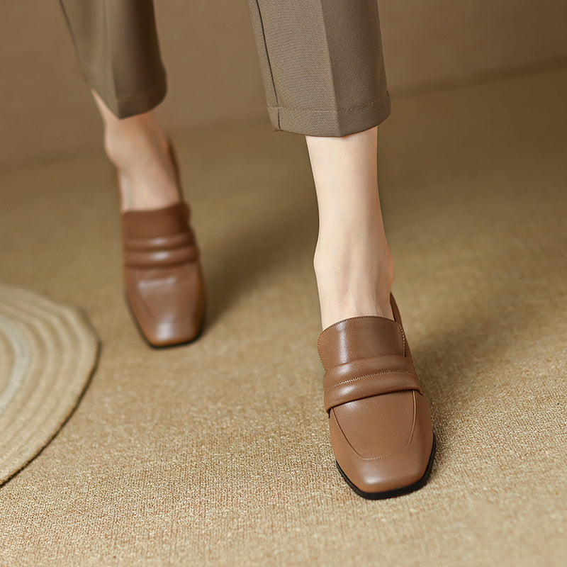 Brown Heeled Loafers - FY Zoe