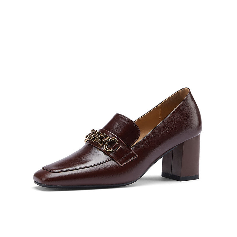 Brown Loafers with Heels