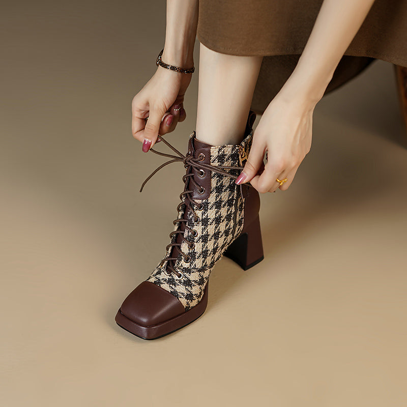 Women's plaid shop ankle boots