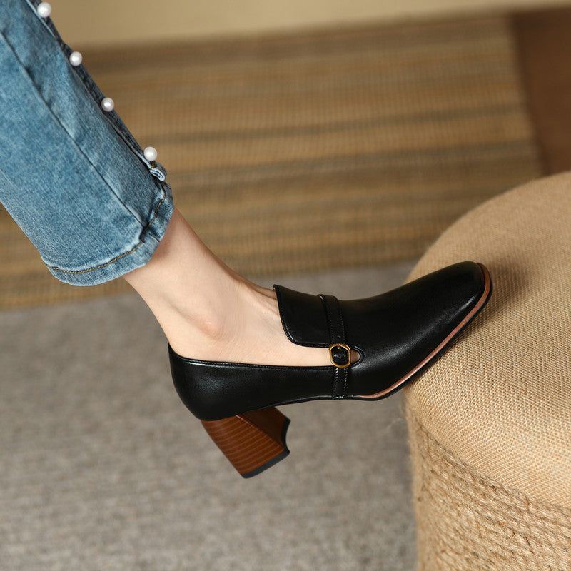 Black Loafers with Heels