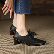 Womens Oxford Heels Black