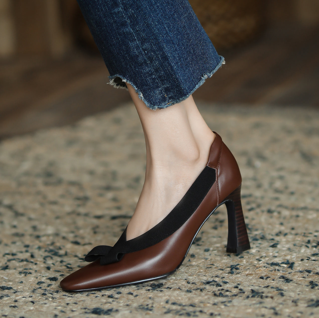 Giana Brown Leather Heels