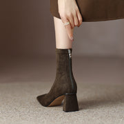 Olive Green Sock Ankle Boots
