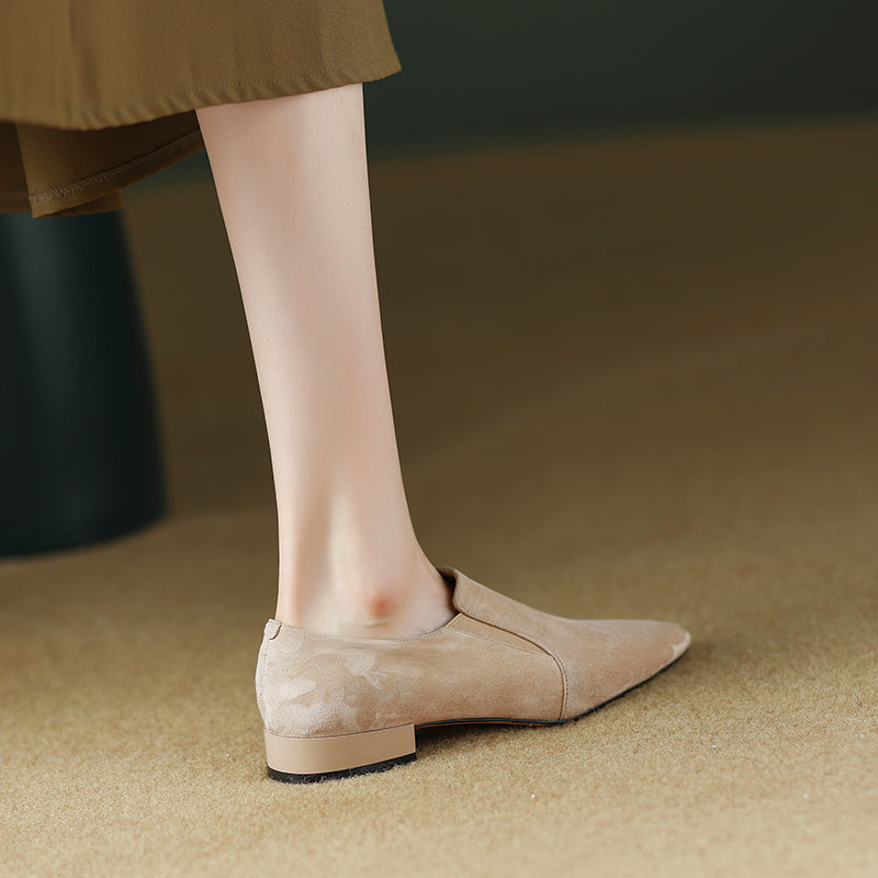 Pointed Toe Nude Flat Shoes