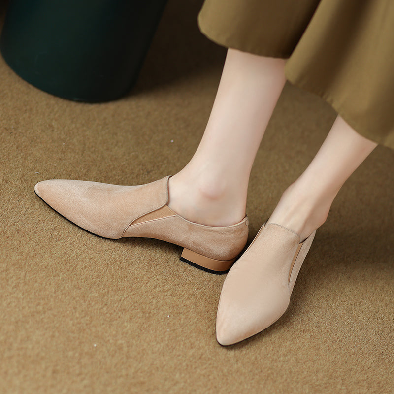 Pointed Toe Nude Flat Shoes