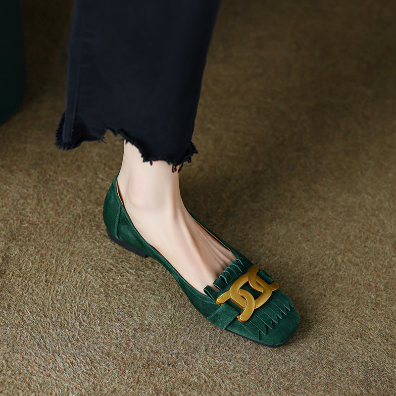 Emerald Green Flat Shoes - FY Zoe