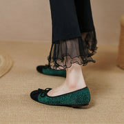 Leopard Flat Shoes Emerald Green