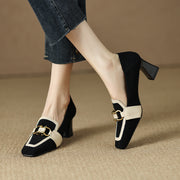Womens Black Loafer Heels