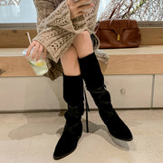 Suede Slouch Knee High Boots